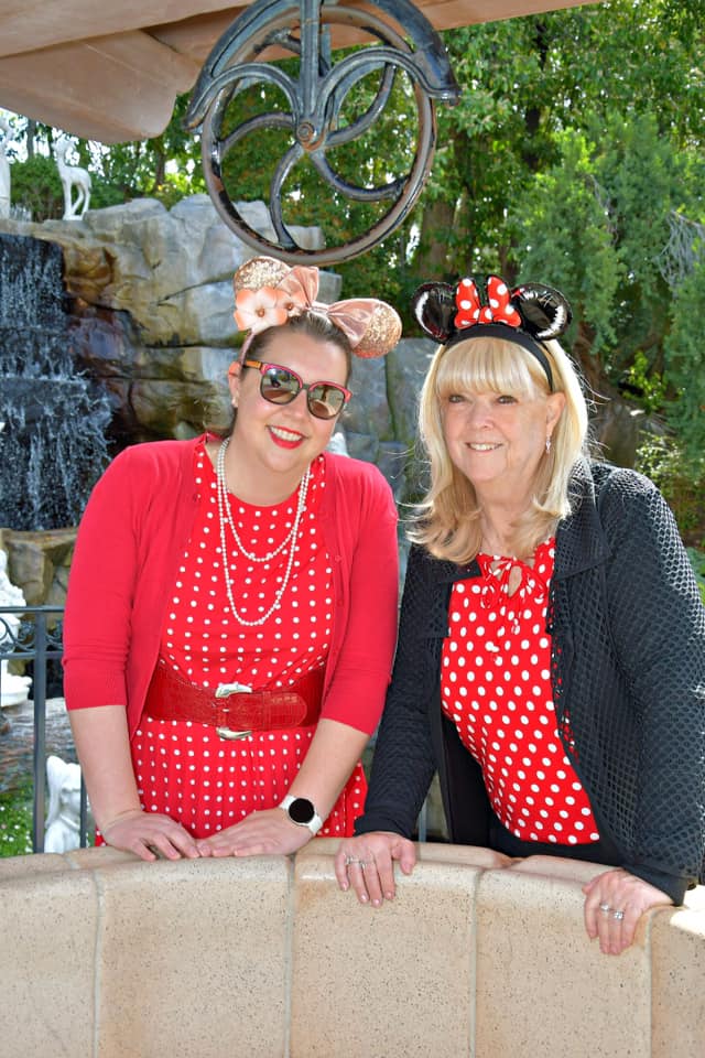 Our customer shared with us this picture of her looking amazing at Disney World. Before her trip, our stylist Stefanie helped her find a great topper that gave her full bangs and the appearance of thicker hair again - and the ability to wear fun headbands! #HappyCustomer #AWBWigs