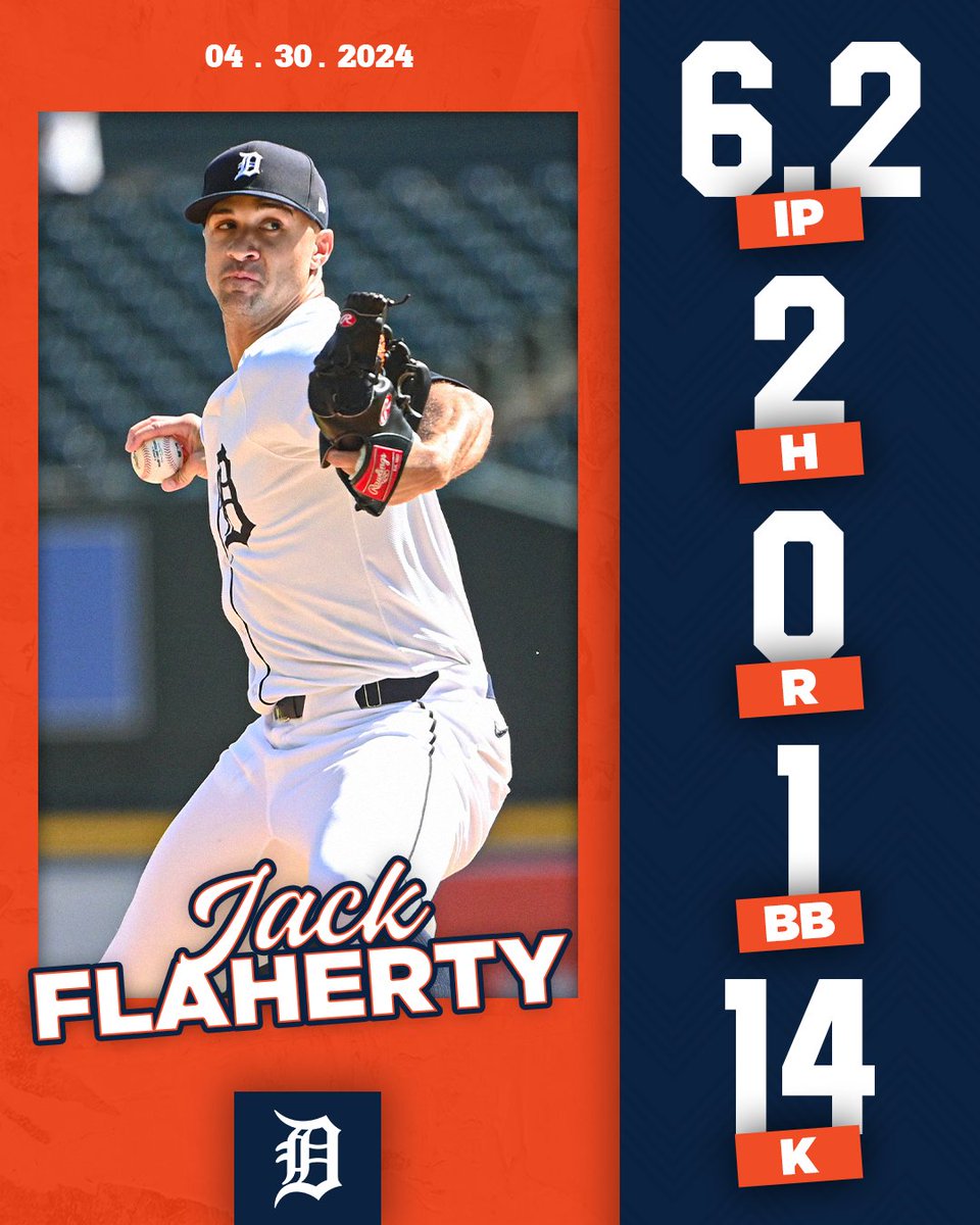 Jack Flaherty strikes out a career-high 14 batters in his first career start against the Cardinals 🎨 #RepDetroit