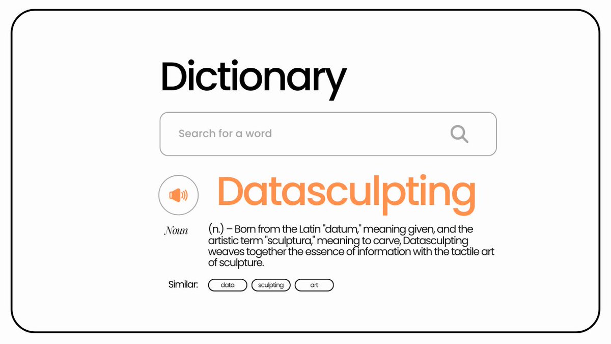 'The Dictionary of Datasculpting': an intersection of art and machine learning, where silent spectators watch as models create and perceive. Join us for this artistic dialogue. linkedin.com/pulse/dictiona… #Datasculpting