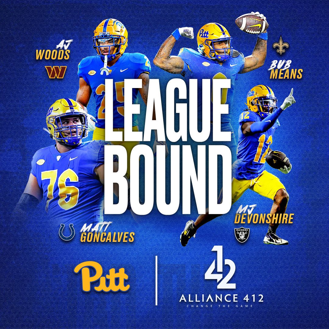 LEAGUE BOUND! Congrats to these former Alliance 412 athletes and proud Pitt men who had their dreams come true over the weekend 👏 Help us keep this level of talent flowing through the program, become a member today: alliance412.com