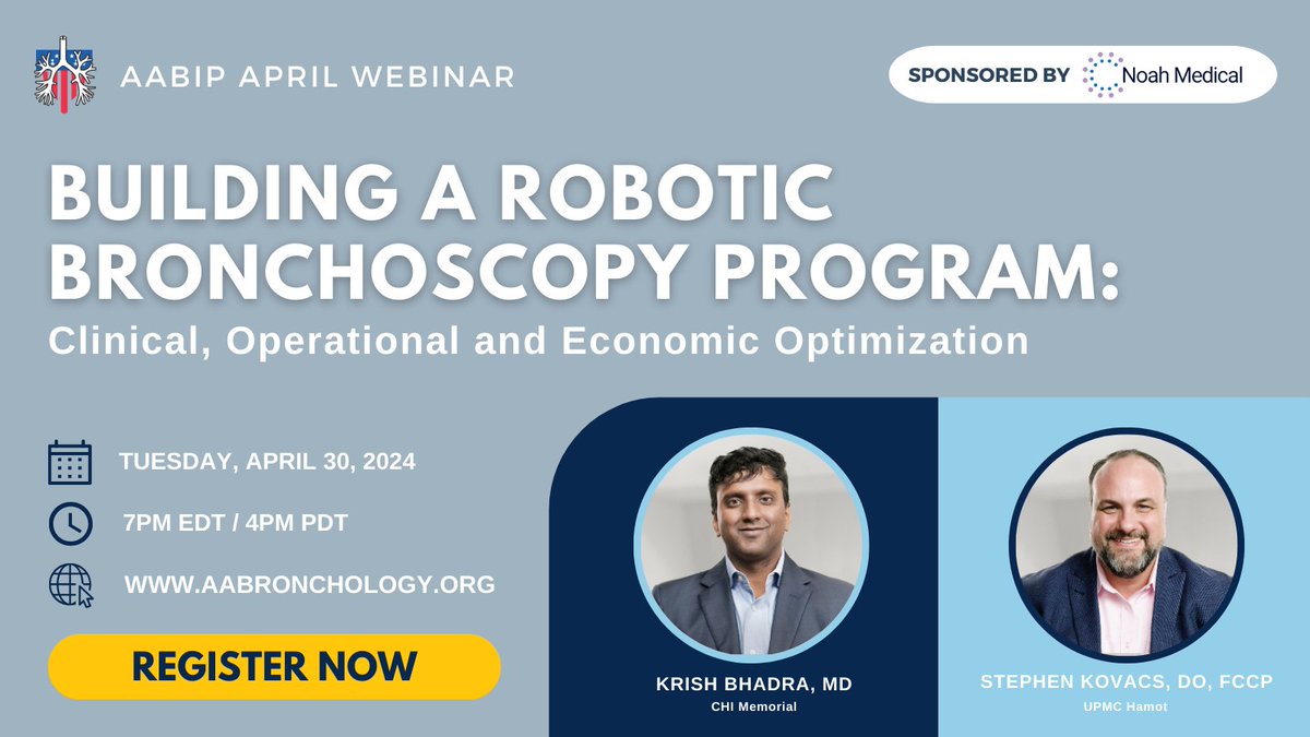 STARTING SOON! Join us for tonight's webinar at 6pm CST / 7pm EST -- Building a Robotic Bronchoscopy Program: Clinical, Operational and Economic Optimization⭐ 👉Register and Join Here👉 us02web.zoom.us/webinar/regist…