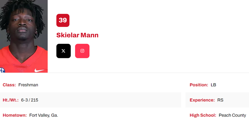 Ole Miss LB Skielar Mann entered the portal. Rivals ranked him a three-star recruit in the 2023 class.