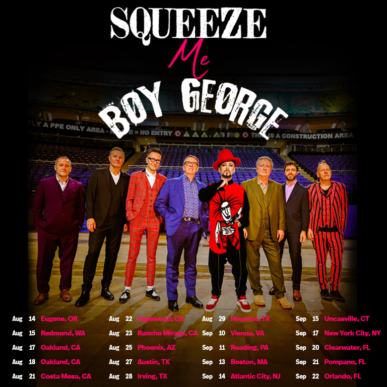 .@BoyGeorge and @Squeezeofficial are teaming up for a 2024 co-headlining tour this summer! Tickets on-sale this Friday, May 3rd at 10:00am local time. Use pre-sale code: boy2024 to access Boy George's fan pre-sale, starting tomorrow Wednesday, May 1! boygeorgeandcultureclub.net/tour/