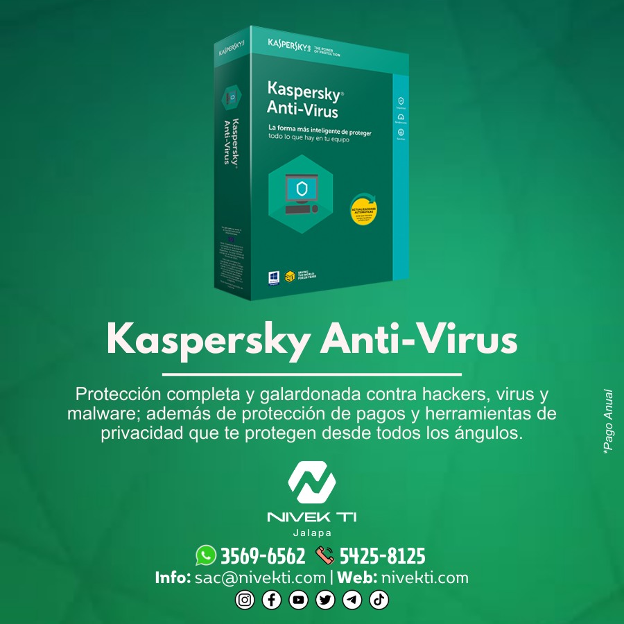 Protección completa y galardonada contra hackers, virus y malware | 𝗪𝗵𝗮𝘁𝘀𝗔𝗽𝗽: 📲 3569-6562 | 𝗦𝗼𝗽𝗼𝗿𝘁𝗲: ⚙ 5425-8124 | Instalación en #Jalapa