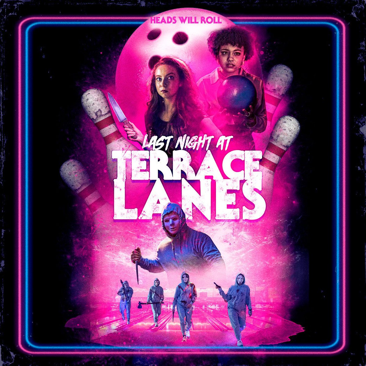 When a bloodthirsty cult invades a bowling alley on its final night of operation, a high schooler on a date from hell, must join forces with her survivalist dad to fend off the crazed murderers. Last Night at Terrace Lanes is available now wherever you buy or rent movies.