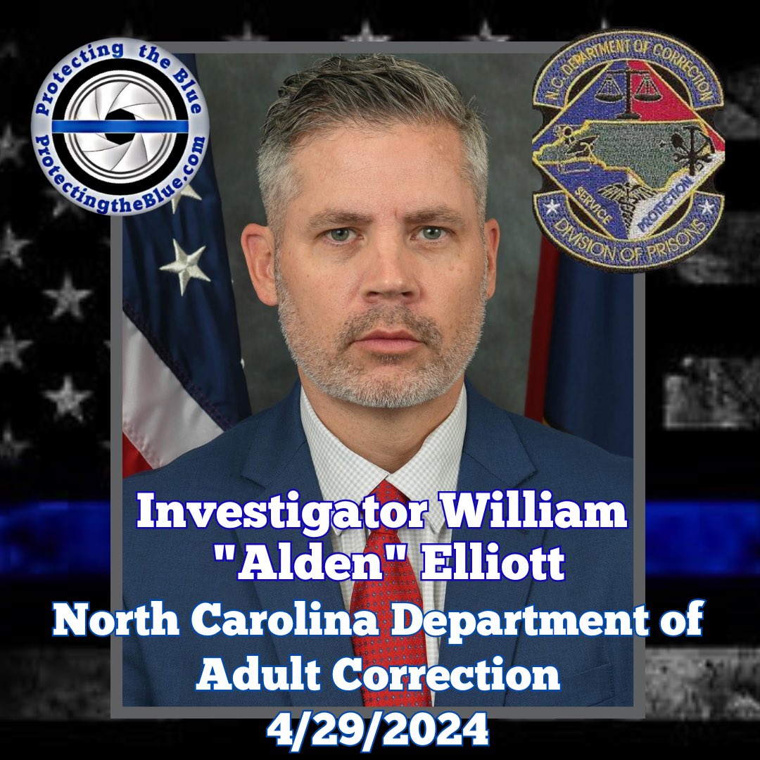 1/3 RIP. North Carolina Investigator William 'Alden' Elliott was murdered when he was ambushed while assisting members of the U.S. Marshals Carolinas Regional Fugitive Task Force serve a felony warrant for possession of a firearm by a convicted felon.