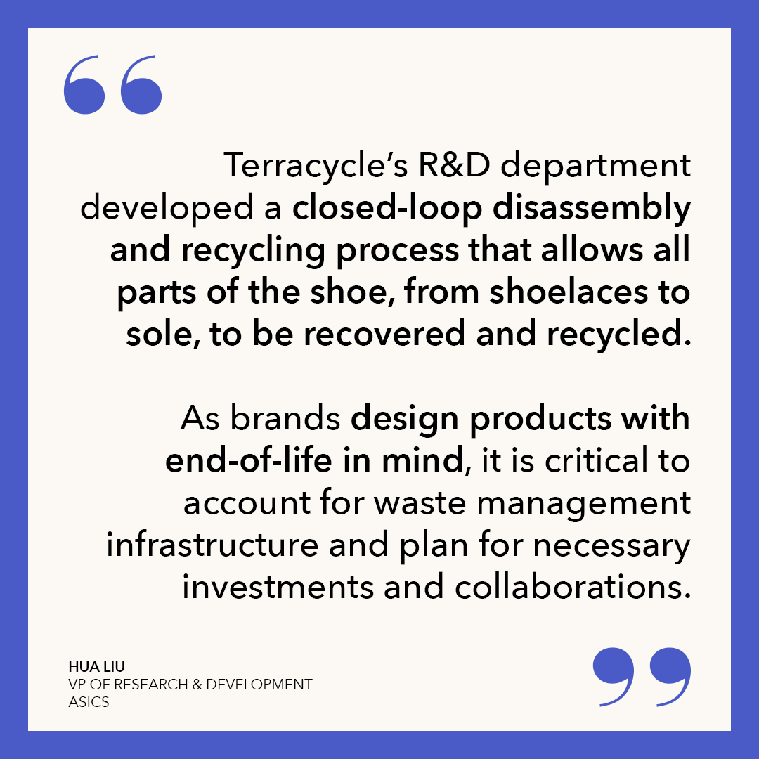 TheDFLGroup's tweet photo. Asics recently launched their Nimbus Mirai sneakers, which are designed to be easily disassembled at the end of their life and repurposed into new sneakers and more. 👟♻️

🔗To learn more, check out this @GreenBiz story: https://t.co/6mZoELl28n

#DesignedForLife #circulardesign https://t.co/iEpAgRM4DP