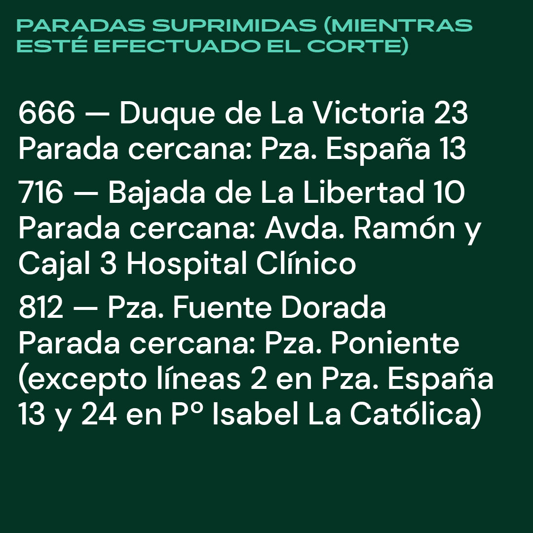 📢 Procesión de la Cruz de Mayo ⏰ De 20:15 a 23:00 horas aproximadamente 🚍 Líneas afectadas mientras dure el corte en el eje Duque La Victoria/Poniente a Fuente Dorada: 1, 2, 3, 4, 6, 8 y 24 🚧 Consulta el recorrido en las imágenes: