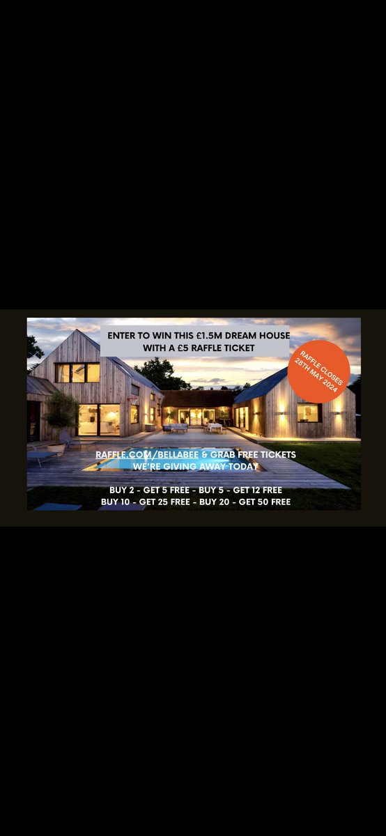 Fancy winning this amazing house in East Sussex with a £5 raffle ticket? Use promo code HOPE5FREE and get 5 free tickets with your entry increasing your chances of winning. Your ticket purchase will also support HOPE Sussex Community.