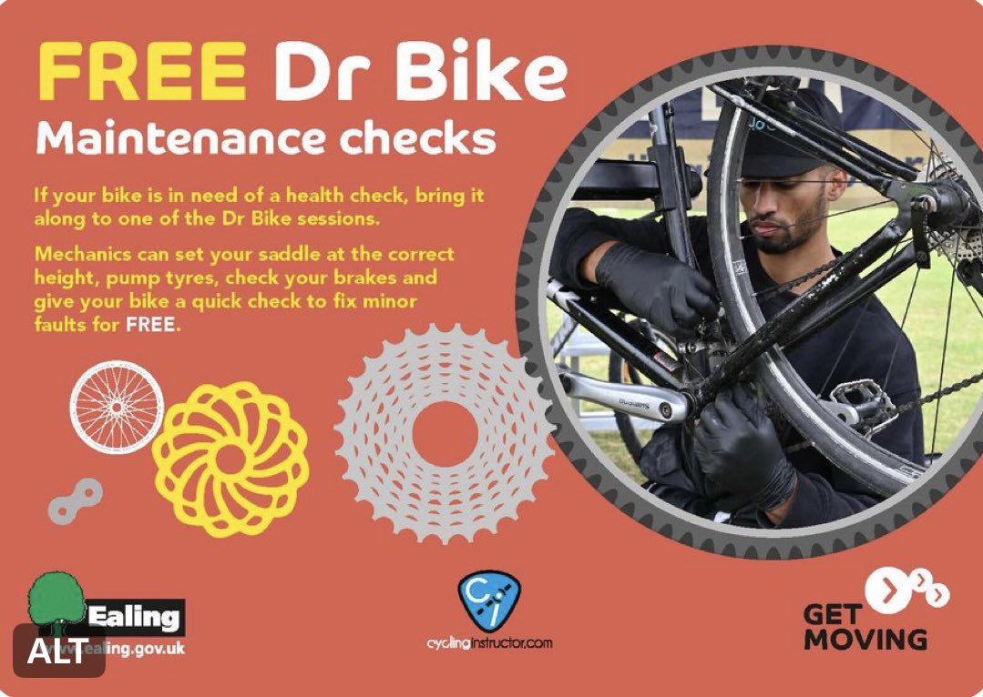 #NorwoodGreen & #Southall residents @EalingCouncil & @cicom #DrBike service will be at Haven Green offering FREE bike check this Saturday 4 May from 10-1pm Why not pop along & get your bike ready for spring/summer. #BikeHealthCheck #KeepActive #Spring #Blossoms🚴‍♀️🌹