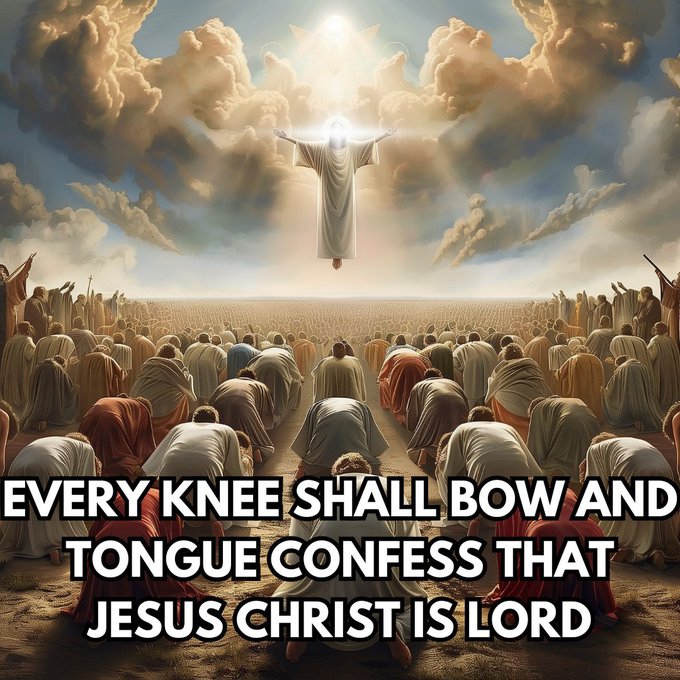 Every knee must bow.

#JesusChristIsLord #Savior #Redeemer #KingOfKings #LordOfLords #Messiah