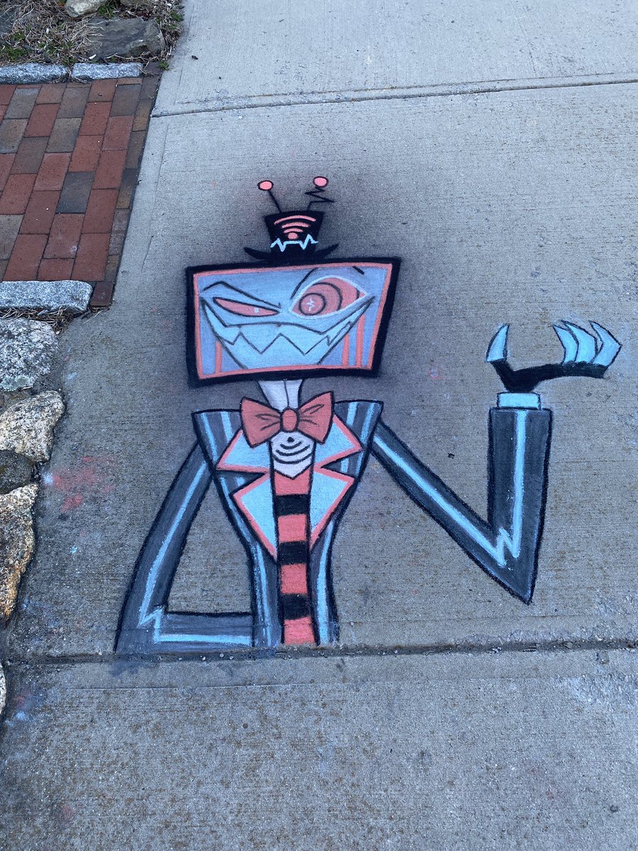 Some street art from the neighbor #chalkart #hazbinhotel #hazbinhotelvox