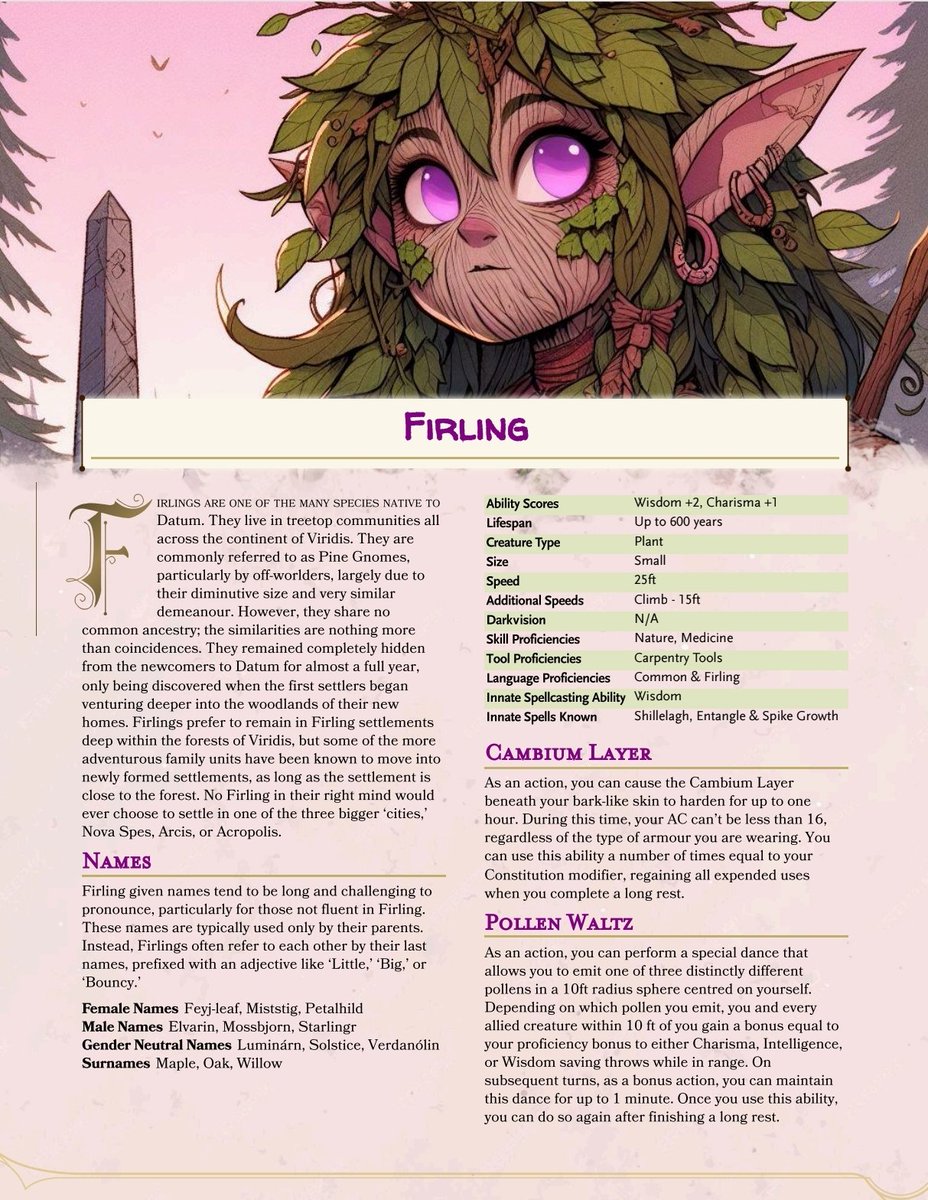 Started working on a few new species for a new campaign setting. Feel free to appropriate.

#dnd #dungeonsanddragons5e #dungeonsanddragons #onednd