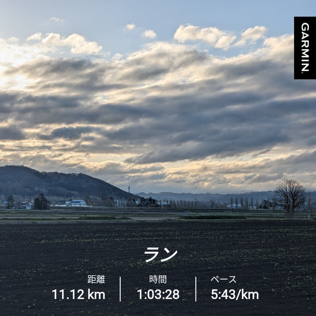 朝ラン 6℃
4月は久しぶりに月間300kmを達成。しかし体重が減るどころか増えるのはどうしてだろう🤔