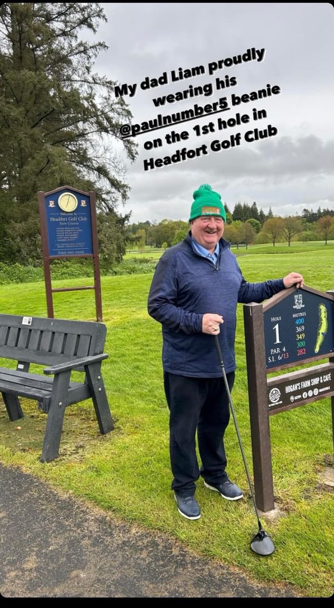 Thank you Sophie for the pic of your Dad at Headford GC today ☘️ Pls DM for Beanie details, donation from each sale to @ABIIreland