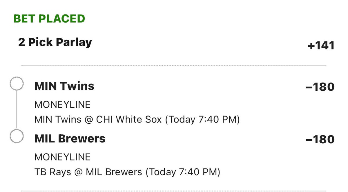 DaileyPicks's tweet image. 💎⚾️ 4/30 MLB Dailey Picks ⚾️💎

2 Pick: +141 📈

Twins -180
Brewers -180

#GamblingX #MLBPicks #MLBB #MLBBets