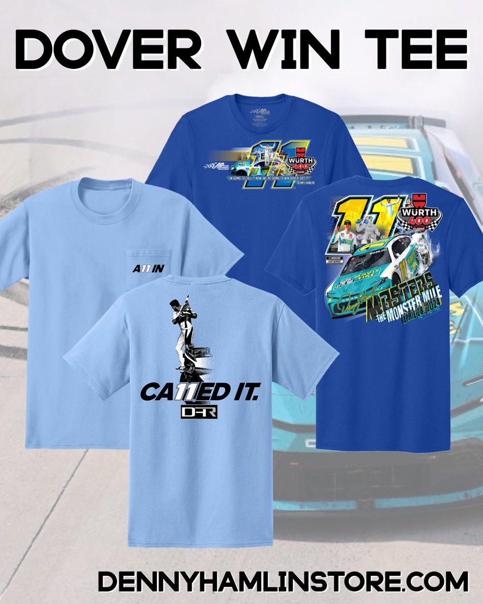 🏁🏁🏁 WIN TEE DESIGNS ARE LIVE! 🛒➡️ dennyhamlinstore.com/collections/do… #DHR | #DennyHamlin | #NASCAR | #Dover