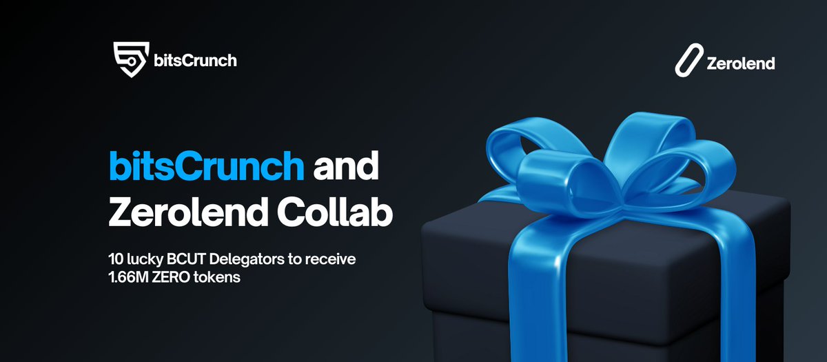 🧵 1/2

📣 Exciting collaboration alert! 🚨 @bitsCrunch has partnered with @zerolendxyz, a leading lending market on L2s such as Linea, zkSync, Manta, and Blast.

Zerolend is generously giving away 1.66M of their governance token #ZERO to 10 lucky #BCUT Delegators.