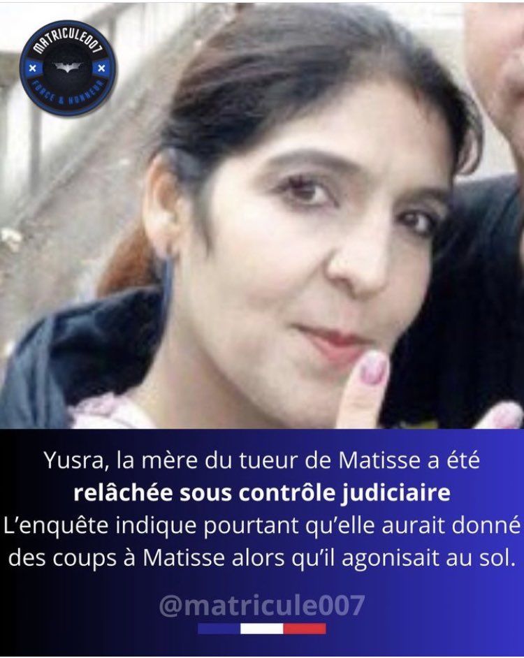 Cette saloperie qui a achevé #Matisse a été relachée par un juge corrompu de gauche immigrationniste et est juste sous contrôle judiciaire
#JusticepourMatisse