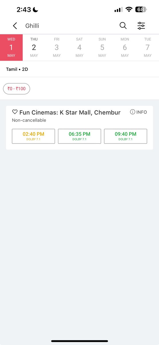 2nd Week 1st May  #GhillReRelease  is setting the #MaharashtraDay on🔥🔥🔥 almost getting housefull all shows. Book your tickets now #ThalapathyVijay𓃵  fans. A North India release by <a href="/SunshinezStudio/">Sunshine Studios</a> !!