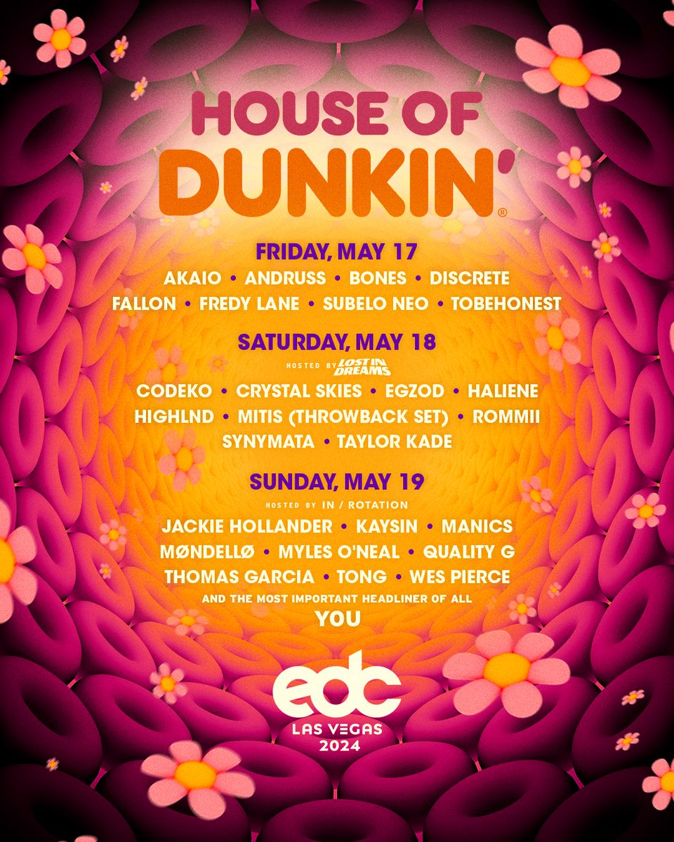 🎉 @EDC_LasVegas - ya boy is BACK ✨ 3-4am sunday night (monday morning) at the house of dunkin stage…demon hours 😈 let’s get weird