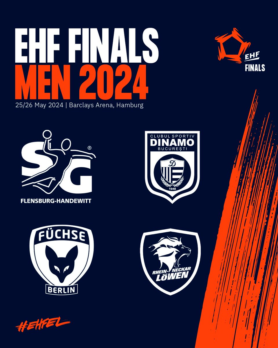 Here they are finally 4 teams remaining, 3 🇩🇪 teams and a single 🇷🇴 team. They will date in Hamburg for the last dance 🕺 To get tickets go to 👇 ehfel.eurohandball.com/men/2023-24/eh… #ehfel #elm #allin