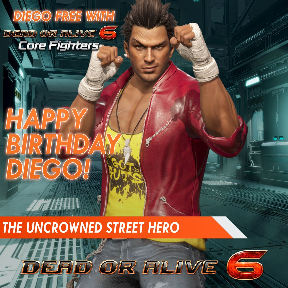 Happy birthday Diego! 🎁 #DEADORALIVE6 #DOA6 tinyurl.com/2uynyman Diego available free with core fighters tinyurl.com/yaamx95t