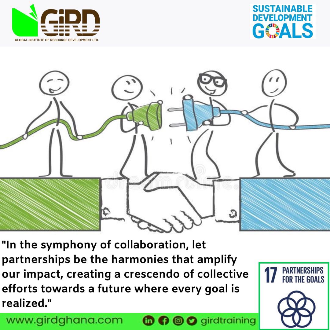 Let partnerships be the harmonies that amplify our impact, creating a crescendo of collective efforts towards a future where every goal is realized.

#SDG17
#GiRDTraining