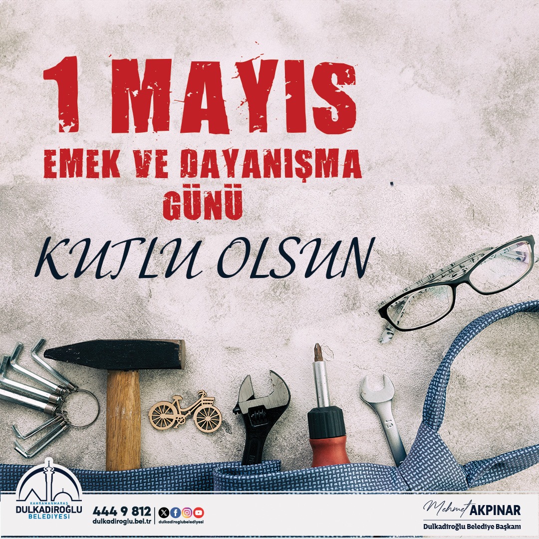 KIYMETLİ EMEKÇİLER, SAYGIDEĞER MESAİ ARKADAŞLARIMIZ Sizlerin varlığı, toplumumuzun her alanda ilerlemesine ve gelişmemize katkı sağlıyor. Tüm emekçilerimizin ve ailelerinin bu özel gününü en içten dileklerimizle kutlar, sağlık ve mutluluk dolu günler dileriz.