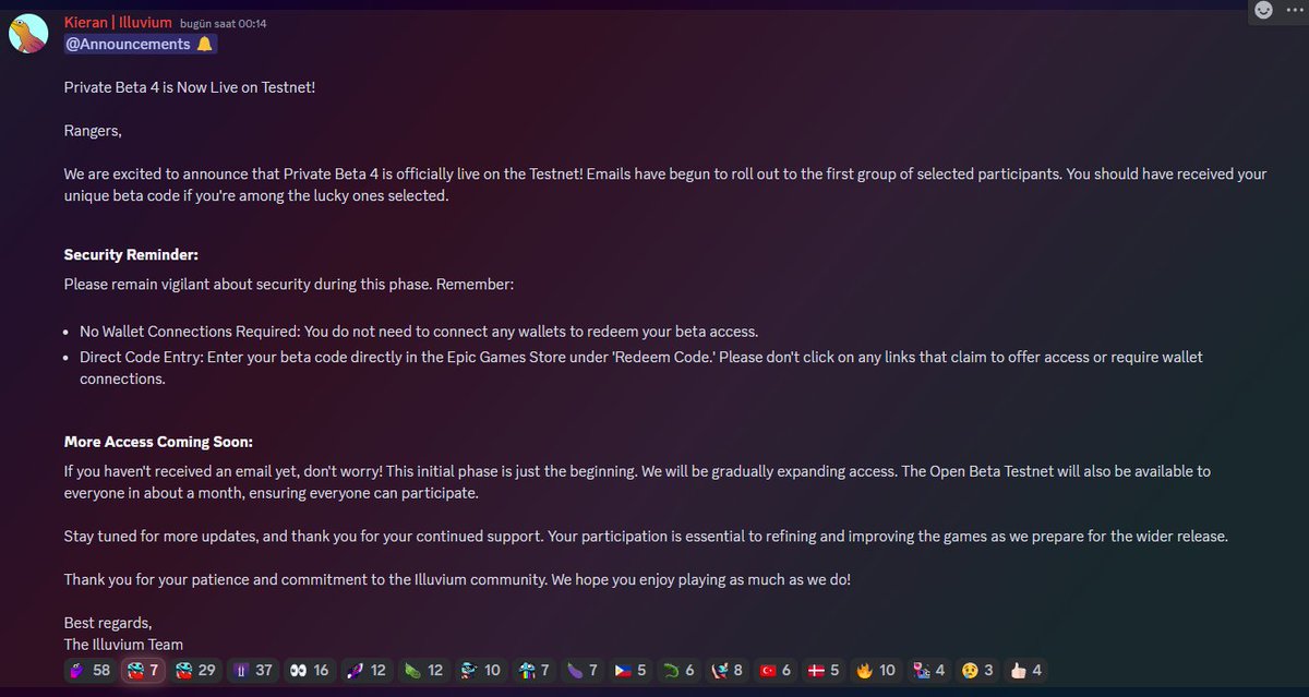 Illuvium ekibi erken erişim kodlarını dağıtmaya başladı daha bana gelmedi maillerinizi kontrol edin. Yanlışıkla sakın scam maillere kanmayın cüzdan falan bağlamayacaksınız sadece kod gönderilecek epic gamesde kod girişi yapacaksınız.  @illuviumio