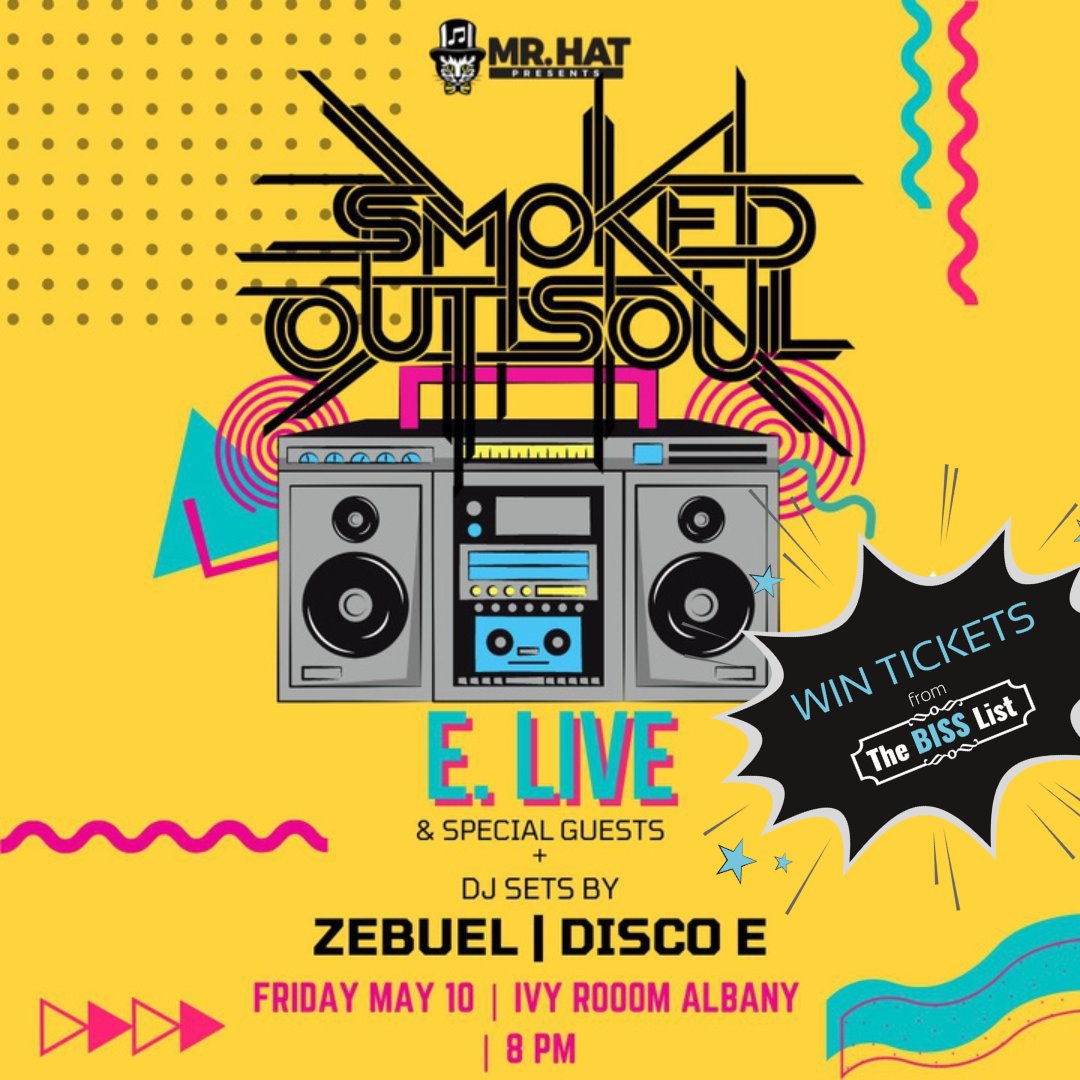 Ain't no party like a @SmokedOutSoulSF party! The bay area phenomenon returns to the 510 on 5/10 for a Spring Fling Funk Dance Party at @ivyroomalbany!! Enter to #WINTICKETS at bisslist.com/biss_event/sos….

#bisslist #giveaway #smokedoutsoul #springfling #soul #eastbay #livemusic