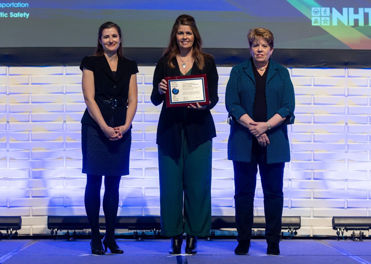 Earlier this month, @NHTSAgov recognized ABC with a Public Service Award for the department’s grant-funded #TRACE program, which works to prevent impaired-driving fatalities in California. @OTS_CA Director Barbara Rooney accepted the award on ABC's behalf. Also pictured are…