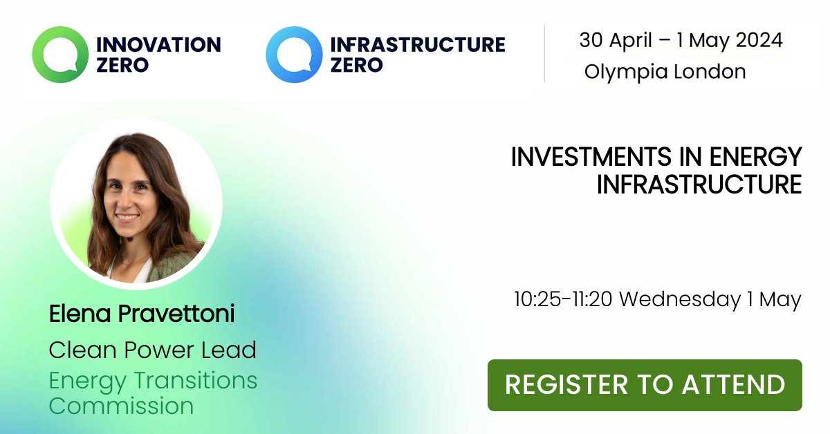 Happening today! Our Clean Power Lead @eleprave is moderating the 'Investments in Energy Infrastructure' panel at Innovation Zero 2024, UK's largest net-zero congress. Tune in to hear how we successfully achieve the renewable energy transformation. #IZ2024speaker