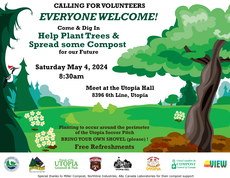 We have a tree-planting &amp; spreading-some-compost-love this Saturday at the Utopia Soccer Pitch (close to the Utopia Hall). 
Please join us &amp; bring your shovels .... 
Free refreshments <a href="/UtopiaHall/">Utopia Hall</a>
"The best time to plant a tree was twenty years ago. The second best time is now."