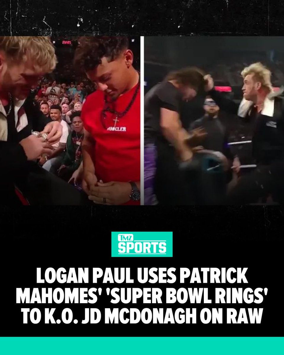 #LoganPaul used #PatrickMahomes' 'Super Bowl Rings' like brass knuckles in the middle of a #WWE match!

Watch the plan totally backfire 👉 tmz.me/KdWgp02