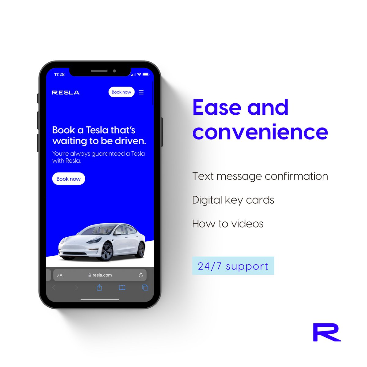 At Resla, we focus on ease and convenience. And, our customer service team is available 24/7 for any questions you have: resla.com/contact 
#contactus #FAQs #digitalfirst #teslarental #rentwithresla