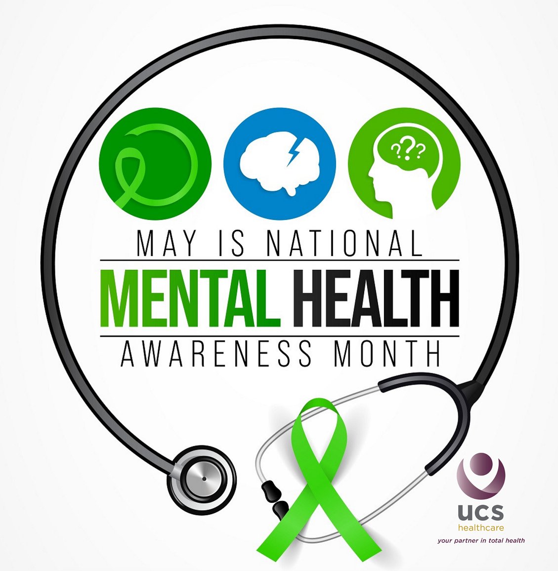 UCSHealthcare's tweet photo. May is National Mental Health Awareness Month. UCS Healthcare is here to support you on your journey towards better mental wellness. Our team of professionals offers personalized care and support to help you live a fulfilling life. Let's prioritize mental health. #UCSHealthcare https://t.co/8RajkL6kHe
