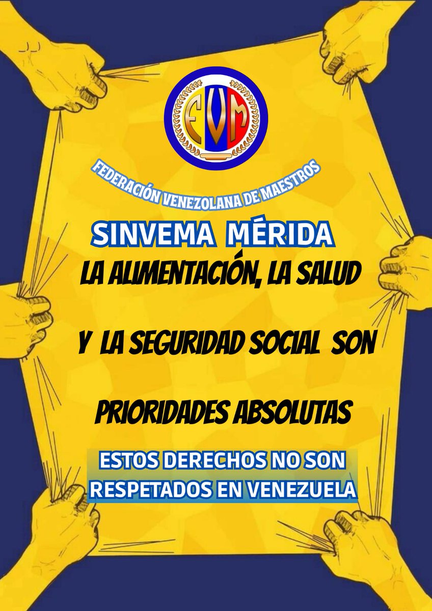 El salario en #Venezuela no cubre ni la canasta alimentaria, mucho menos las otras necesidades, como lo establece el artículo 91 de la Constitución; esto es nuestro derecho.
#DocentesPorLaDignidad @fvmmerida #OIT @CorteIDH #16Abril #16Abr @ONU_es #apagones @KarimKhanQC