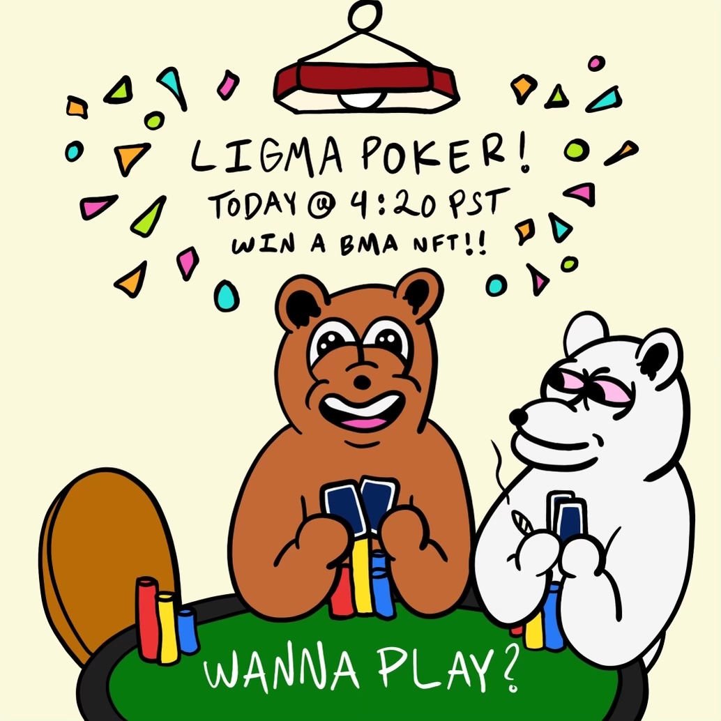 Ligma poker today at 4:20 pm PST! Everyone is invited except @iotaflea. 1 game ban for misconduct. If you have an issue with this, take it up with your mom. She always takes my side.