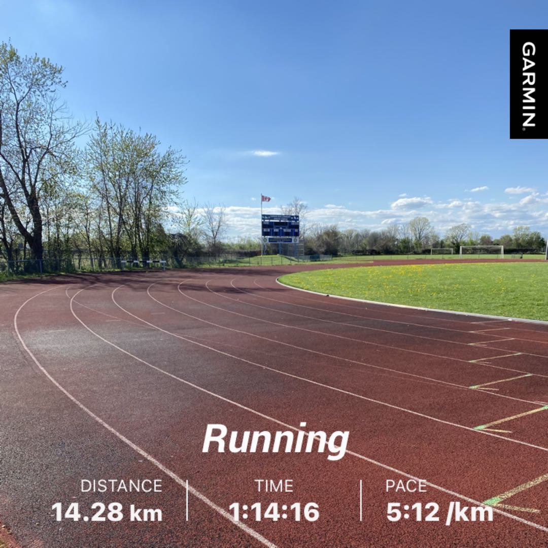 Today was my first time on the track in 2024. Ran 35 laps. #running #track #Nike #Alphafly2 #Chatham #Garmin