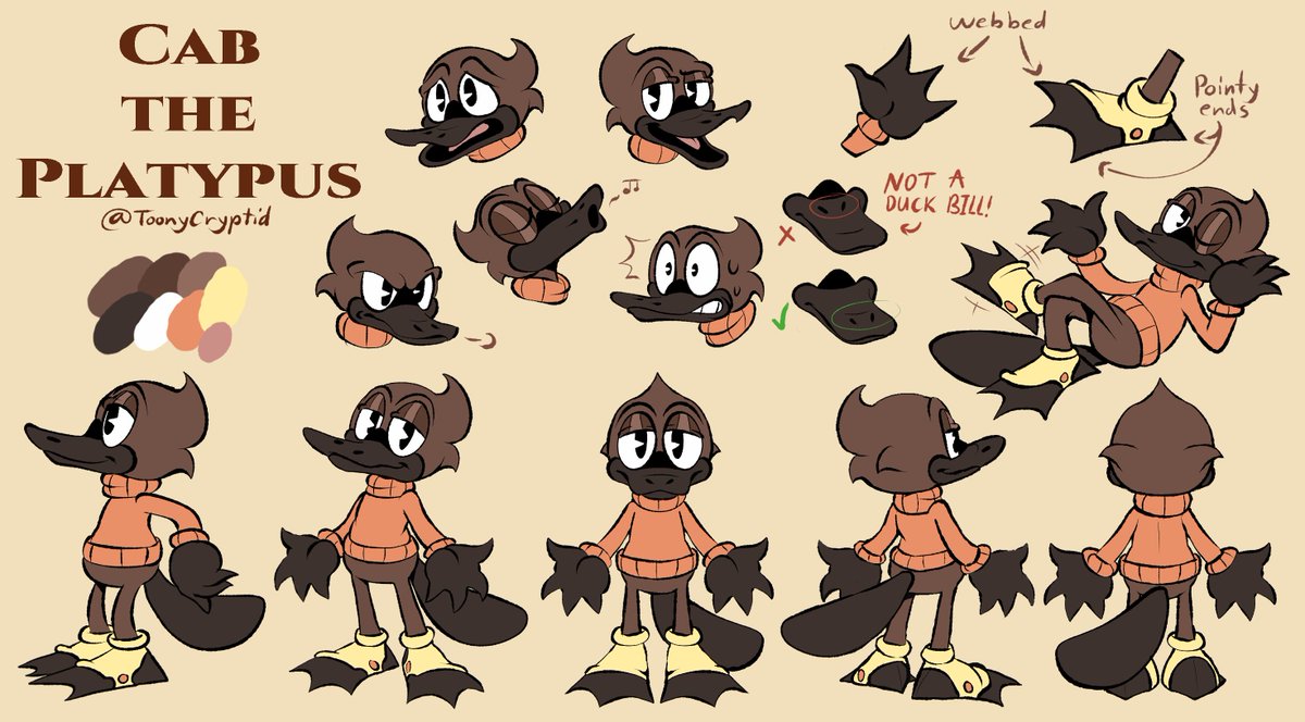 Cab the Platypus Full Reference Sheet.