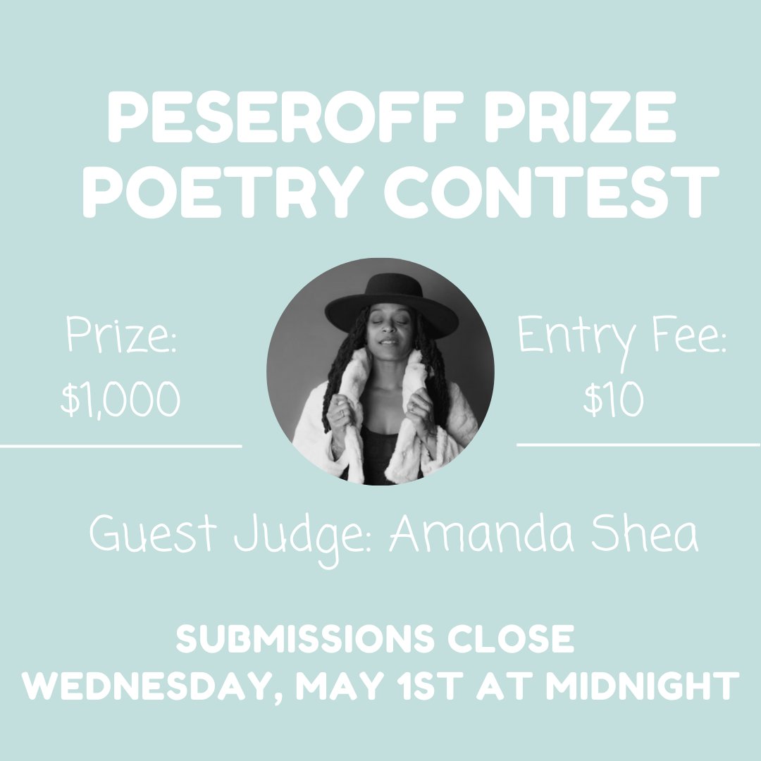Tomorrow ⏰ don't forget to submit to the annual Peseroff Prize Poetry Contest by midnight, May 1st!

Submit your work: breakwaterreview.submittable.com/submit