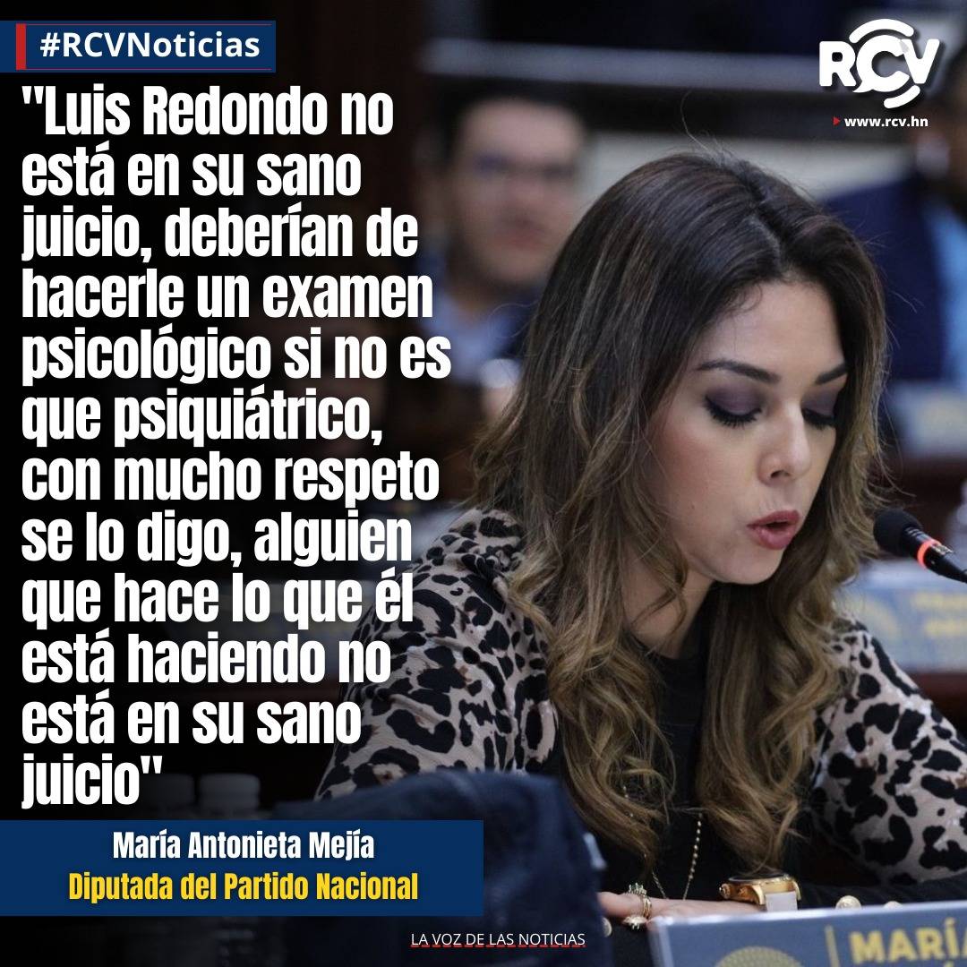 A criterio de la diputada @manton15, el diputado Luis Redondo no se encuentra en su sano juicio #RCVNoticias @debate_punto Más información rcv.hn