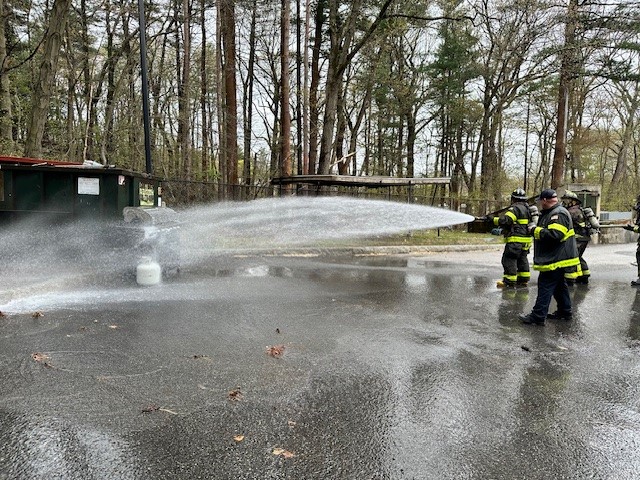 Training Day 42, 30 April 2024: Additionally today, recruit firefighters reviewed hose movement & tactics 'hands-on' for propane tank/barbeque grill fires. @BrooklineFD