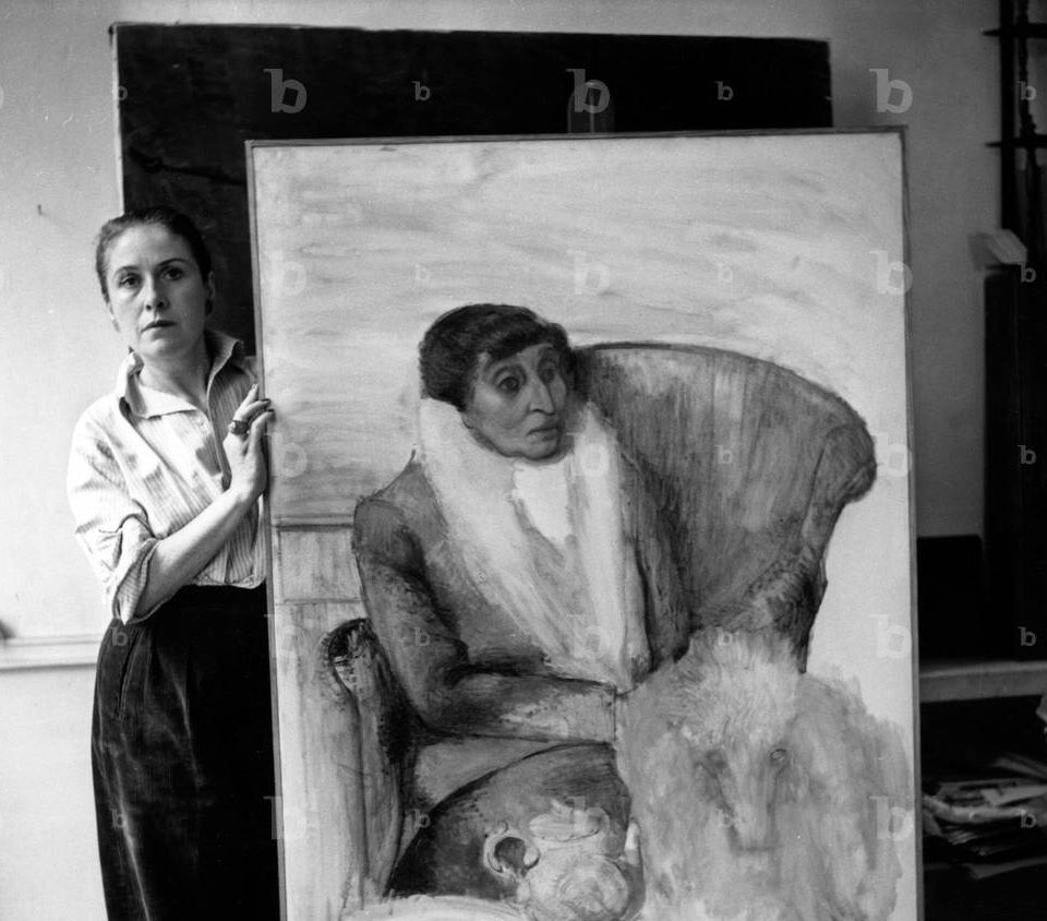 Dora Maar with a portrait of Alice B. Toklas, Paris 1947 Michel Sima, Bridgeman Images