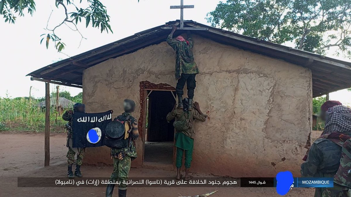 They released pictures of their attacks in the Erati District of Nampula province Mozambique (insignias and flags edited)