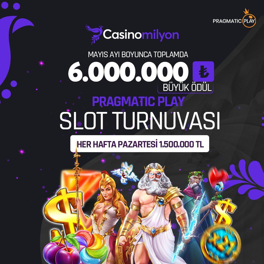 🌟 1.500.000 TL ÖDÜL 🌟 ☃️Mayıs Ayı Boyunca Her Pazartesi 1.500.000 TL Ödüllü Pragmatic Play Turnuvası Başladı ! 🎁Büyük ödüller #CasinoMilyon slotlarında seni bekliyor ! Kazandıran adres 🌟 t2m.io/casinomilyoncom