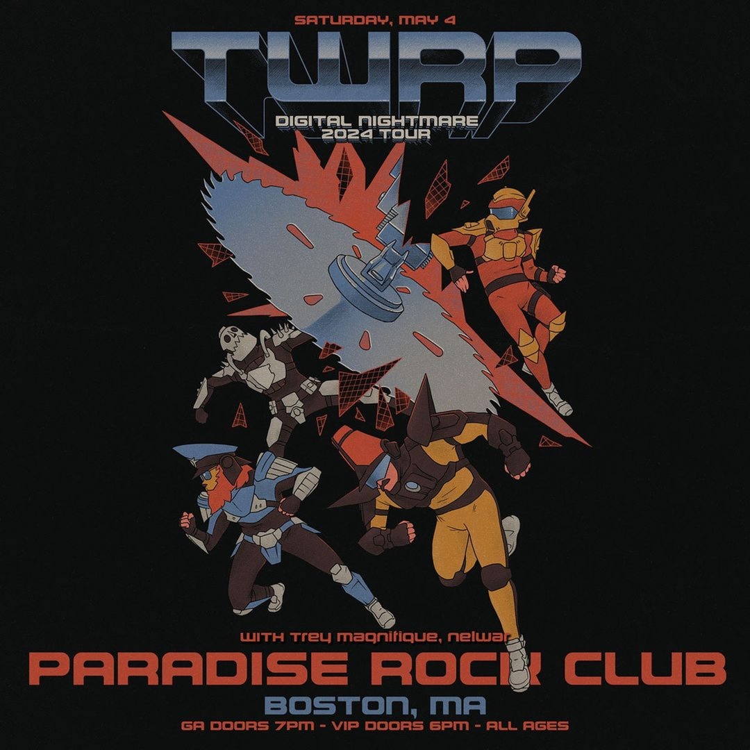 This Saturday, May The Fourth! @twrpband DIGITAL NIGHTMARE TOUR with Trey Magnifique (@bwecht) & @nelward64 at @paradiserockclub! Tickets at @ticketmaster - link in bio! 🚨 LOW TICKET WARNING! 🚨 instagr.am/p/C6Z9mZDMJJp/