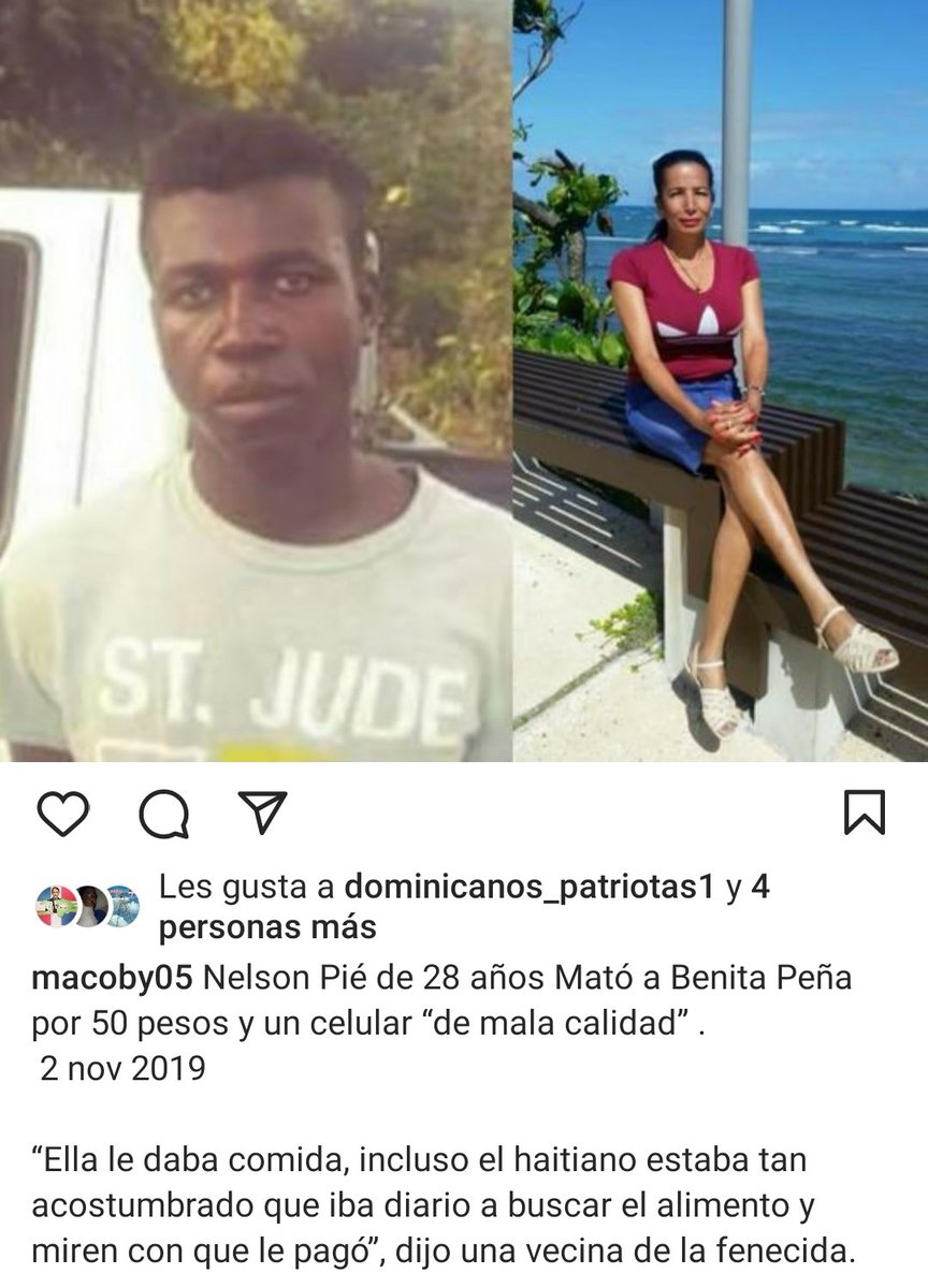 Ay Benita eras familia de un pescador amigo mio, tu le dabas hasta comida a este Haitiano. 2019 Por 50 pesos la mató