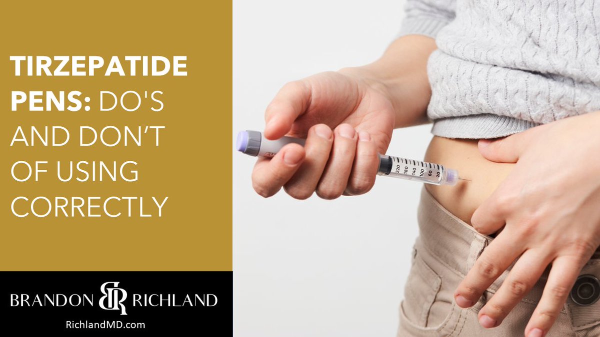 Tirzepatide Pens: Do's and Don't of Using Correctly

richlandmd.com/cosmetic/tirze…

#Tirzepatide #Mounjaro #Wegovy #Ozempic #Semaglutide #PlasticSurgery #PlasticSurgeon #CosmeticSurgery #OrangeCounty #California